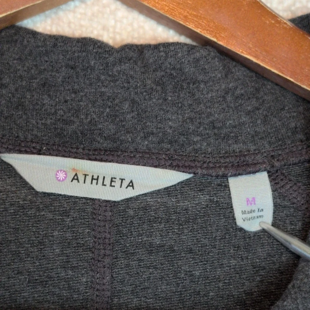 Athleta Om to Home Tunic Dress Women's Md Gray Casual Athleisure Lounge Cotton